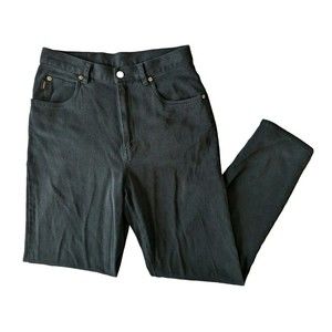 Lauren Ralph Lauren Pants Womens 8 Black Denim Jeans Straight Casual High Rise‎